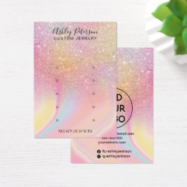 シックグリッターレインボー数々のスタッドイヤリングディスプレイ