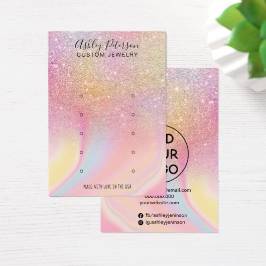 シックグリッターレインボー数々のスタッドイヤリングディスプレイ (デスク)