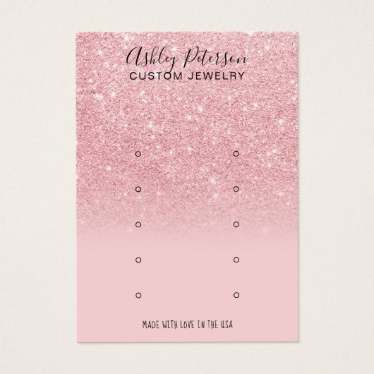 シックグリッター数々のピンクスタッドイヤリングディスプレイ (正面)