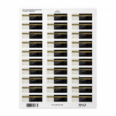 シックグリッター金ゴールドブラックアンドホワイト差出人住所 ラベル (フルシート)