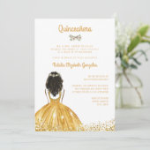 シックグリッター金ゴールドプリンセスボールガウンキンセアニェラ 招待状 (スタンド正面)