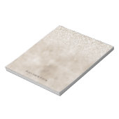 シックグリッツ金ゴールドホワイトグリッター グラデーション ノートパッド (回転)