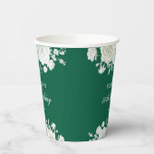 シックグリーンパステルホワイトローズグリーナリー誕生日 紙コップ (左)
