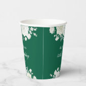 シックグリーンパステルホワイトローズグリーナリー誕生日 紙コップ (右)