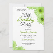 シックグリーンフローラ90th誕生祝い 招待状 (正面)