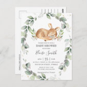 シックグリーンリーディアベビーシャワーニュートラル招待状 ポストカード (正面/裏面)