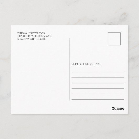 シックグリーンリーディアベビーシャワーニュートラル招待状 ポストカード (裏面)