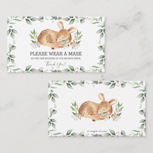 シックグリーンリーディアベビーシャワー衣服aマスク  エンクロージャーカード (正面/裏面)