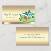 シックグリーンロータスフラワーヨガインストラクター 名刺 (正面/裏面)