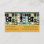 シックグリーン白黒ブラウンレトロアートパターン 名刺 (裏面)