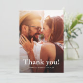 シックグリーン結婚の写真と感謝のメッセージ サンキューカード (スタンド正面)