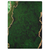 シックグリーン金ゴールドグリッターアゲートカスタムモノグラム クリップボード (裏面)