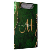 シックグリーン金ゴールドグリッターアゲートカスタムモノグラム クリップボード (右)