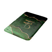 シックグリーン金ゴールドグリッターアゲートカスタムモノグラム バスマット (アングル)