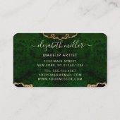 シックグリーン金ゴールドグリッターアゲートカスタムモノグラム 名刺 (裏面)