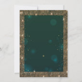 シックグリーン金ゴールドティアラ、シークインズグリーンキンセアニラ 招待状 (裏面)