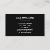 シックグリーン金ゴールドブラックジン葉グコ 名刺 (裏面)