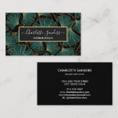 シックグリーン金ゴールドブラックジン葉グコ 名刺 (正面/裏面)