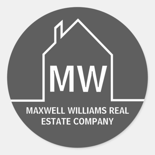 シックグレイ実在エステートカンパニーモノグラム不動産仲介業者 ラウンドシール (正面)