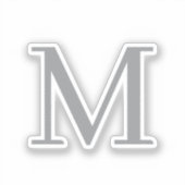 シックグレーイニシャルレターモノグラムモダン シール (正面)