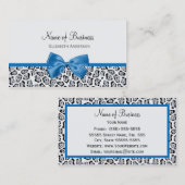 シックグレージャガープリントウィズコバルトブルーボウ 名刺 (正面/裏面)