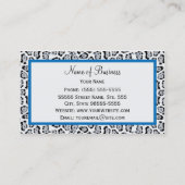 シックグレージャガープリントウィズコバルトブルーボウ 名刺 (裏面)