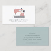 シックグレーピーチ赤面ピンク裁縫機テーラー 名刺 (正面/裏面)