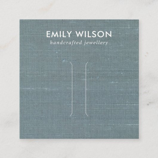 シックグレーブルーバーラップリネンヘアクリップディスプレイカード スクエア名刺 (正面)