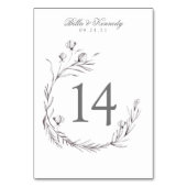 シックグレーホワイトボタニカルリース結婚ズ テーブルナンバー (裏面)