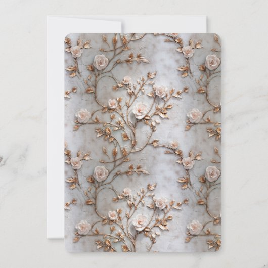 シックグレー赤面ピンクローゼスブライダルシャワー 招待状 (裏面)