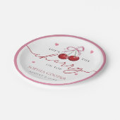 シックコケットさくらんぼオントップブライダルシャワー ペーパープレート (アングル)