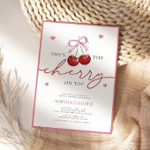 シックコケットさくらんぼオントップブライダルシャワー 招待状