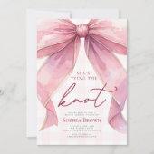 シックコケットピンクボウブライダルシャワー 招待状 (正面)