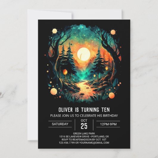 シックコテージコアエンチャント誕生日 招待状 (正面)