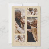 シックコラージュミニマリスト結婚トレンディーズ4枚写真  招待状 (正面)