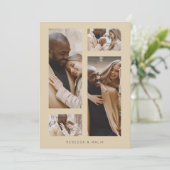 シックコラージュミニマリスト結婚トレンディーズ4枚写真  招待状 (スタンド正面)