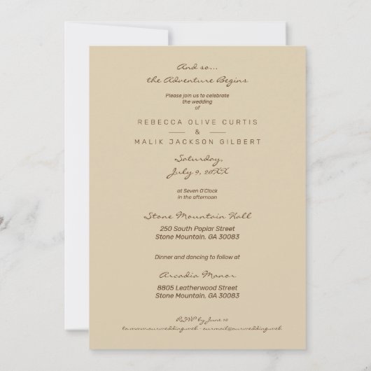 シックコラージュミニマリスト結婚トレンディーズ4枚写真  招待状 (裏面)