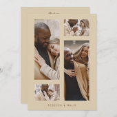 シックコラージュミニマリスト結婚トレンディーズ4枚写真  招待状 (正面/裏面)