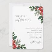 シックコンテンポラリーな冬の結婚式 招待状 (正面)