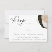 シックコンテンポラリーな抽象芸術ミール結婚チョイス 出欠カード (正面)