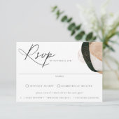 シックコンテンポラリーな抽象芸術ミール結婚チョイス 出欠カード (スタンド正面)