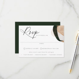 シックコンテンポラリーな抽象芸術ミール結婚チョイス 出欠カード