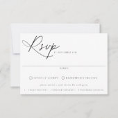 シックコンテンポラリーな食事の選結婚択 出欠カード (正面)