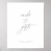 シックコンテンポラリーグレーのミニマリストカードギフト ポスター (正面)