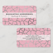 シックコンテンポラリーパターンピンク 名刺 (正面/裏面)