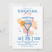 シックコンテンポラリービジネスカンパニーカクテルパーティー 招待状 (正面)