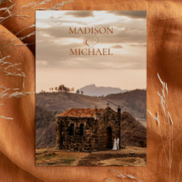 シックコンテンポラリーボホテラコッタフォトズ結婚ス 招待状