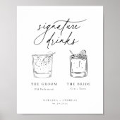 シックコンテンポラリーミニマリストのシグネチャードリンク ポスター (正面)