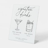 シックコンテンポラリーミニマリストのシグネチャードリンク 台座サイン (正面)