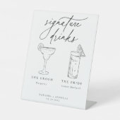 シックコンテンポラリーミニマリストのシグネチャードリンク 台座サイン (正面)